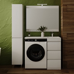 Style Line Мебель для ванной Даллас 100 R Люкс Plus 3 ящика белая – фотография-2